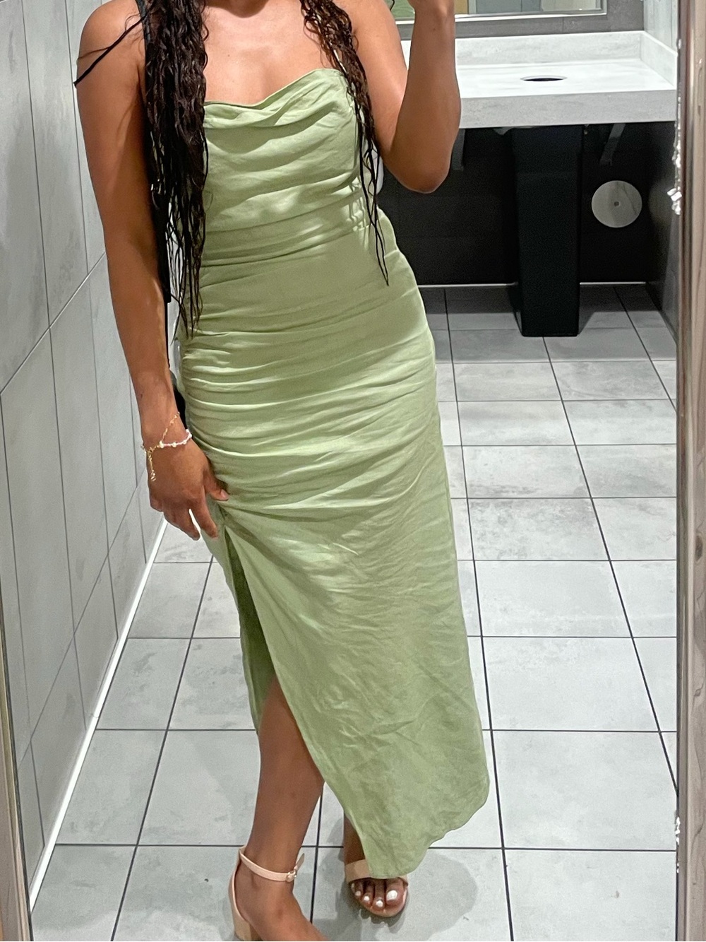 Zara Linen Blend Maxi Dress | M